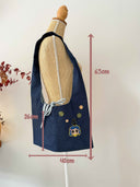 Cora et son chat noir ornement 02 | Sac cousu main