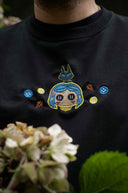 Cora et son chat noir | Sweatshirt brodé