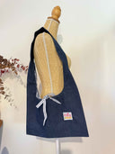 Haku matière denim | Sac cousu main brodé