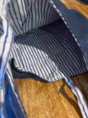 Haku matière denim | Sac cousu main brodé