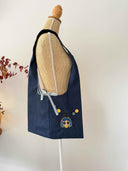Cora et son chat noir ornement 01 | Sac cousu main