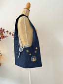 Cora et son chat noir ornement 02 | Sac cousu main