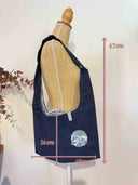 Haku matière denim | Sac cousu main brodé