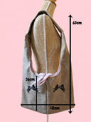 Sac cousu main brodé | Noeuds noirs