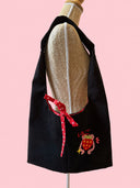 Sac cousu main brodé | Fraise kawaii